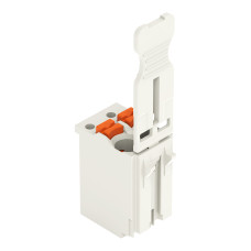 1-conductor female connector, push-button, Push-in CAGE CLAMP&reg;, light gray