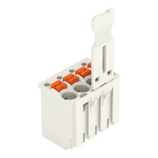 1-conductor female connector, push-button, Push-in CAGE CLAMP&reg;, light gray