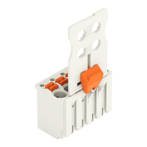 1-conductor female connector, push-button, Push-in CAGE CLAMP&reg;, light gray