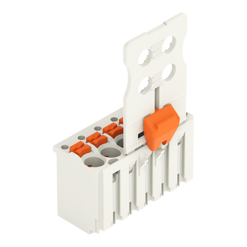 1-conductor female connector, push-button, Push-in CAGE CLAMP&reg;, light gray