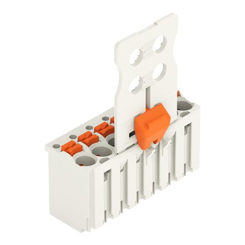 1-conductor female connector, push-button, Push-in CAGE CLAMP&reg;, light gray