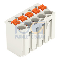 1-conductor female connector, push-button, Push-in CAGE CLAMP&reg;, light gray