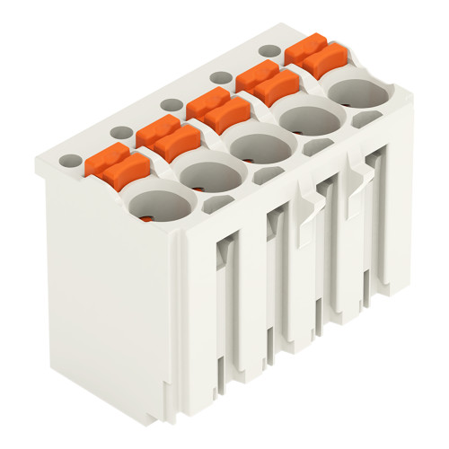 1-conductor female connector, push-button, Push-in CAGE CLAMP&reg;, light gray