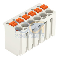 1-conductor female connector, push-button, Push-in CAGE CLAMP&reg;, light gray