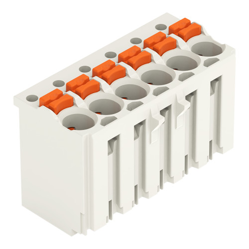 1-conductor female connector, push-button, Push-in CAGE CLAMP&reg;, light gray