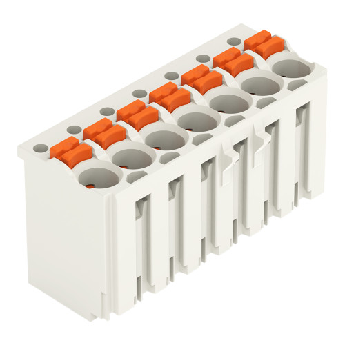 1-conductor female connector, push-button, Push-in CAGE CLAMP&reg;, light gray