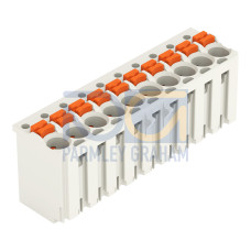 1-conductor female connector, push-button, Push-in CAGE CLAMP&reg;, light gray