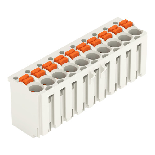 1-conductor female connector, push-button, Push-in CAGE CLAMP&reg;, light gray