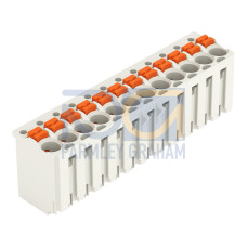 1-conductor female connector, push-button, Push-in CAGE CLAMP&reg;, light gray