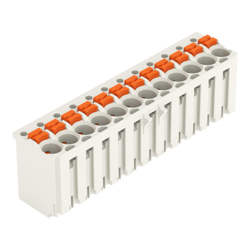 1-conductor female connector, push-button, Push-in CAGE CLAMP&reg;, light gray