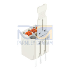 1-conductor THT female connector straight, push-button, Push-in CAGE CLAMP&reg;, light gray