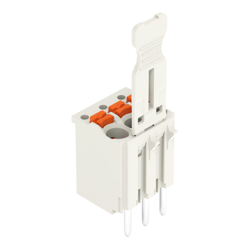 1-conductor THT female connector straight, push-button, Push-in CAGE CLAMP&reg;, light gray