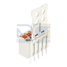 1-conductor THT female connector straight, push-button, Push-in CAGE CLAMP&reg;, light gray