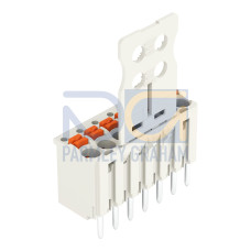 1-conductor THT female connector straight, push-button, Push-in CAGE CLAMP&reg;, light gray