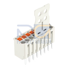 1-conductor THT female connector straight, push-button, Push-in CAGE CLAMP&reg;, light gray