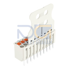 1-conductor THT female connector straight, push-button, Push-in CAGE CLAMP&reg;, light gray