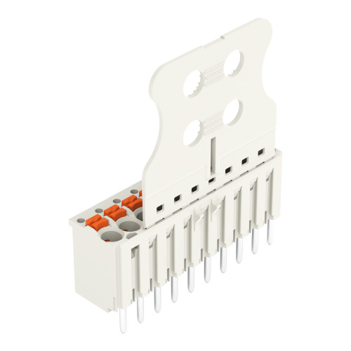 1-conductor THT female connector straight, push-button, Push-in CAGE CLAMP&reg;, light gray