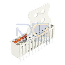 1-conductor THT female connector straight, push-button, Push-in CAGE CLAMP&reg;, light gray