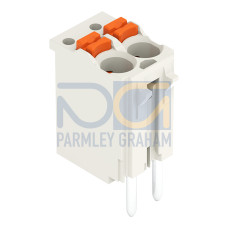 1-conductor THR female connector straight, push-button, Push-in CAGE CLAMP&reg;, light gray