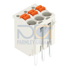 1-conductor THT female connector straight, push-button, Push-in CAGE CLAMP&reg;, light gray