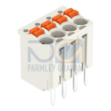 1-conductor THT female connector straight, push-button, Push-in CAGE CLAMP&reg;, light gray