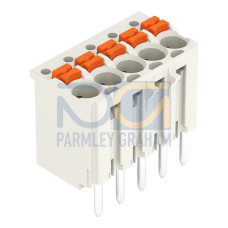 1-conductor THT female connector straight, push-button, Push-in CAGE CLAMP&reg;, light gray