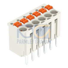 1-conductor THT female connector straight, push-button, Push-in CAGE CLAMP&reg;, light gray