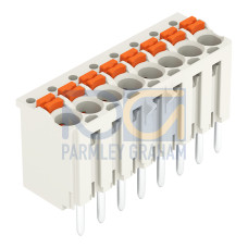 1-conductor THT female connector straight, push-button, Push-in CAGE CLAMP&reg;, light gray