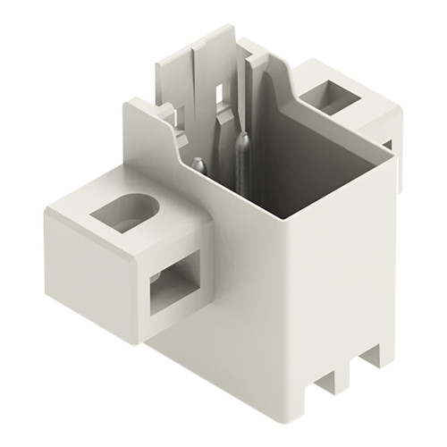 THR male header, 1.0 mm &Oslash; solder pin, straight, light gray