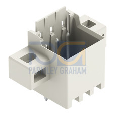 THT male header, 1.0 mm &Oslash; solder pin, straight, light gray