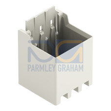 THR male header, 1.0 mm &Oslash; solder pin, straight, light gray