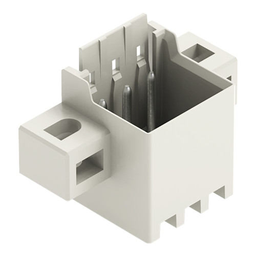 THR male header, 1.0 mm &Oslash; solder pin, straight, light gray