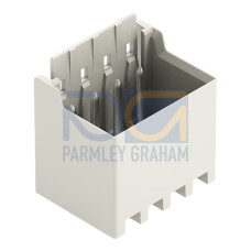 THR male header, 1.0 mm &Oslash; solder pin, straight, light gray