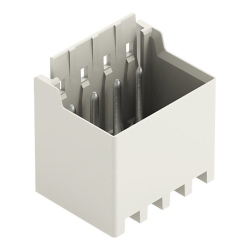 THR male header, 1.0 mm &Oslash; solder pin, straight, light gray