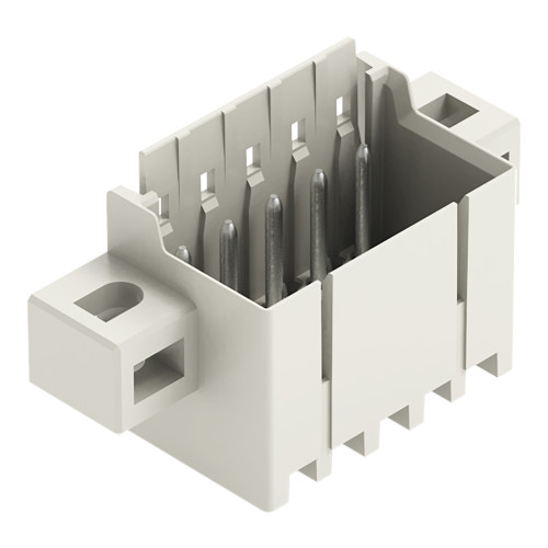 THR male header, 1.0 mm &Oslash; solder pin, straight, light gray