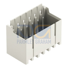 THR male header, 1.0 mm &Oslash; solder pin, straight, light gray