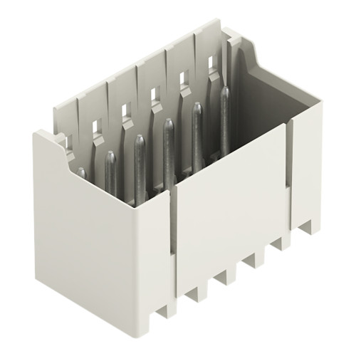 THR male header, 1.0 mm &Oslash; solder pin, straight, light gray