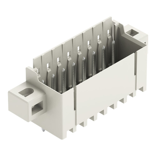 THT male header, 1.0 mm &Oslash; solder pin, straight, light gray