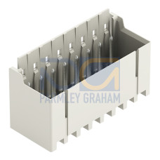 THR male header, 1.0 mm &Oslash; solder pin, straight, light gray