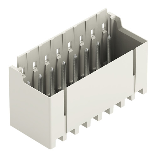 THR male header, 1.0 mm &Oslash; solder pin, straight, light gray