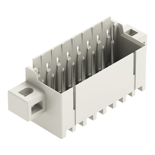 THR male header, 1.0 mm &Oslash; solder pin, straight, light gray