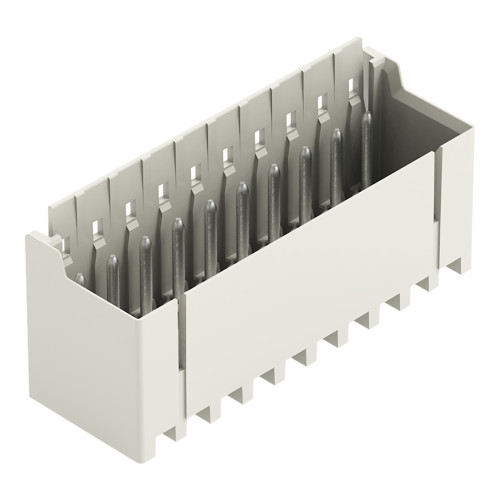 THR male header, 1.0 mm &Oslash; solder pin, straight, light gray