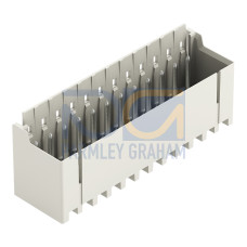 THR male header, 1.0 mm &Oslash; solder pin, straight, light gray