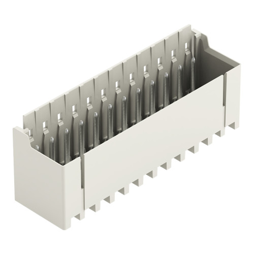 THR male header, 1.0 mm &Oslash; solder pin, straight, light gray