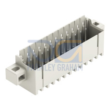 THR male header, 1.0 mm &Oslash; solder pin, straight, light gray