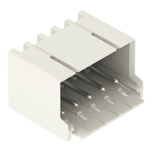 THR male header, 1.0 mm &Oslash; solder pin, angled, light gray