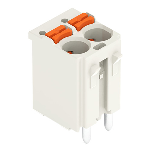 1-conductor THR female connector straight, push-button, Push-in CAGE CLAMP&reg;, light gray