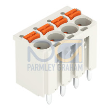 1-conductor THR female connector straight, push-button, Push-in CAGE CLAMP&reg;, light gray