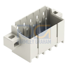 THR male header, 1.4 mm &Oslash; solder pin, straight, light gray