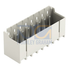 THR male header, 1.4 mm &Oslash; solder pin, straight, light gray